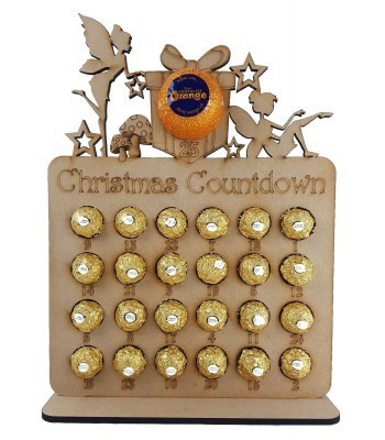 6mm Fairy Shapes Plaque Chocolate Orange and Ferrero Rocher Holder Advent Calendar